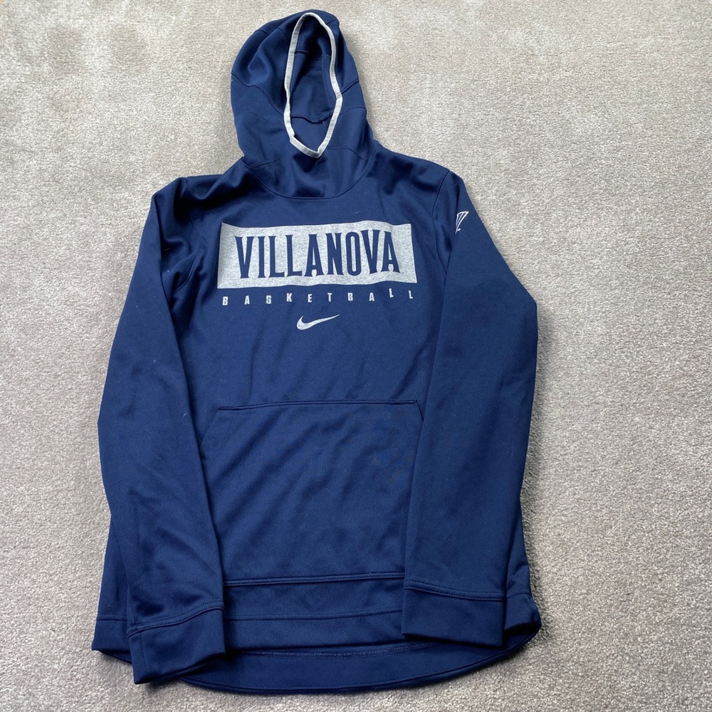 Nike Villanova Basketball Hoodie Mens Medium Navy Blue Dri-FIT Sweatshirt